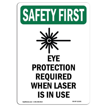 Signmission OSHA Sign, Eye Protection Required, 24in X 18in Decal, 18" W, 24" H, Portrait, OS-SF-D-1824-V-11101 OS-SF-D-1824-V-11101